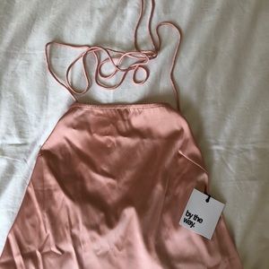 By the Way Revolve Pink Silk Halter